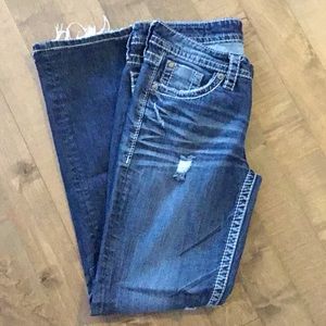 Silver Lola distressed denim.